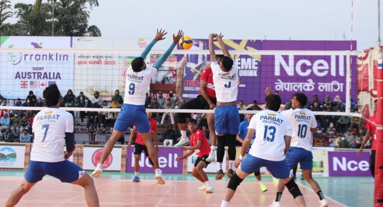 छैटौं टाइगर कप भलिबल : प्रतिस्पर्धात्मक खेलमा पर्वत भलिबल संघसँग पुलिस स्तब्ध