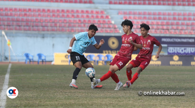 राष्ट्रिय लिग : लगातार तेस्रो खेल जित्दै एपीएफ शीर्ष स्थानमा