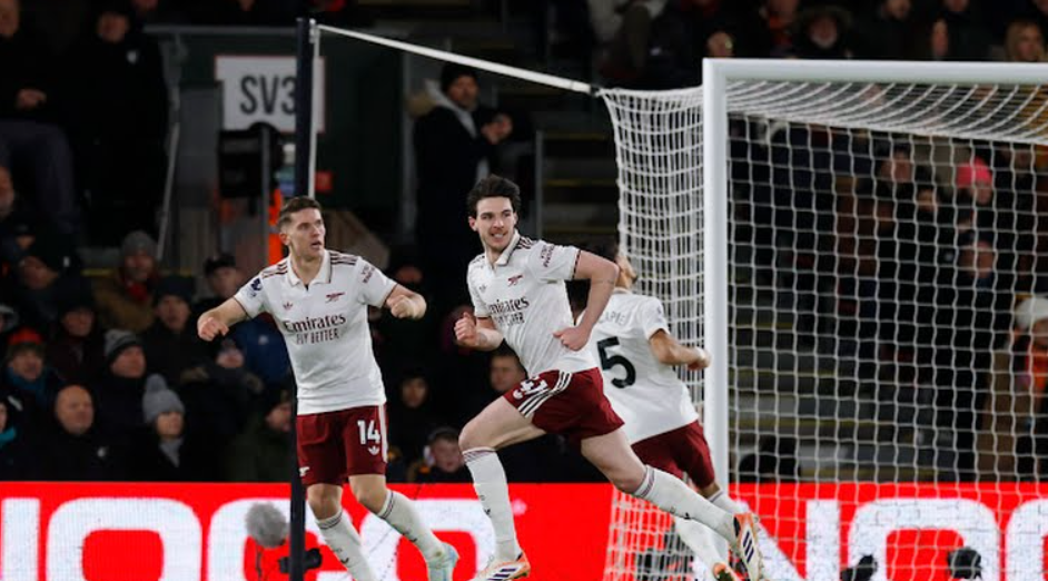 डेक्लान राइस चम्किँदा शीर्षस्थानको आर्सनलको जित