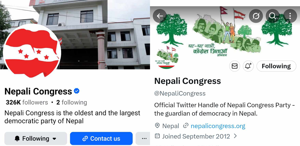 देउवा कांग्रेससँग फेसबुक, गगनसँग एक्स