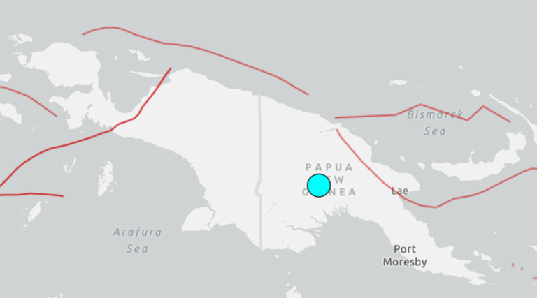 पपुवा न्यु गिनीमा ५.५८ म्याग्निच्युडको भूकम्प