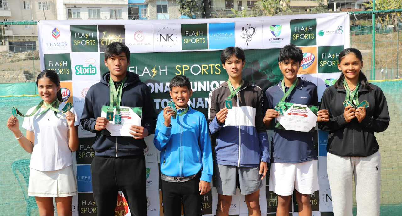 फ्ल्यास स्पोर्ट्स राष्ट्रिय जुनियर टेनिसमा सोनाम, सारा र विश्वलाई स्वर्ण