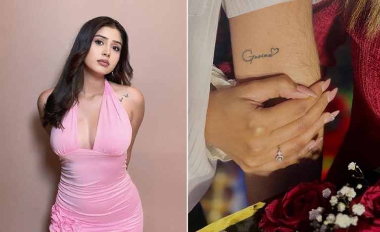 प्रेम सम्बन्धमा रहेको जनाउँदै गरिमा शर्माले सेयर गरिन् ‘प्रमिस रिङ’ लगाएको फोटो