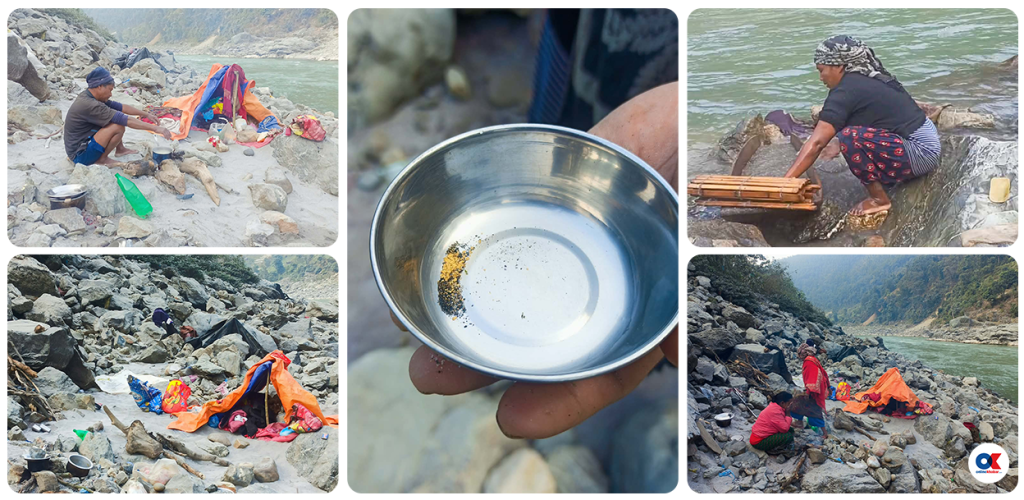 २१ बर्षदेखि त्रिशूलीको बालुवामा सुन खोज्दै बोटे परिवार, वर्षदिनमा भेटिन्छ ४ लाल