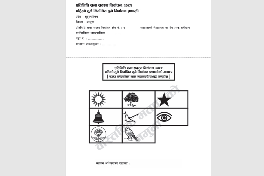 वास्तविक नमूना मतपत्र सार्वजनिक, काठमाडौंको सबैभन्दा ठूलो