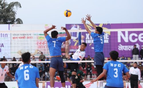 छैटौं टाइगर कप भलिबल : विभागीय डर्बीमा आर्मीमाथि पुलिसको सहज जित