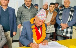 गुल्मी- १ मा एमाले नेता प्रदीप ज्ञवालीले  दर्ता गरे उम्मेदवारी