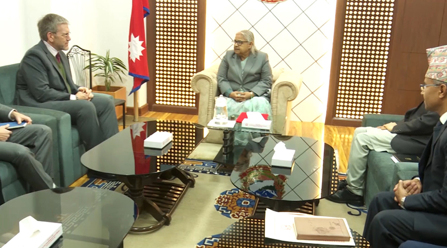 प्रधानमन्त्री कार्कीसँग अमेरिकी राजदूत थम्पसनको भेट