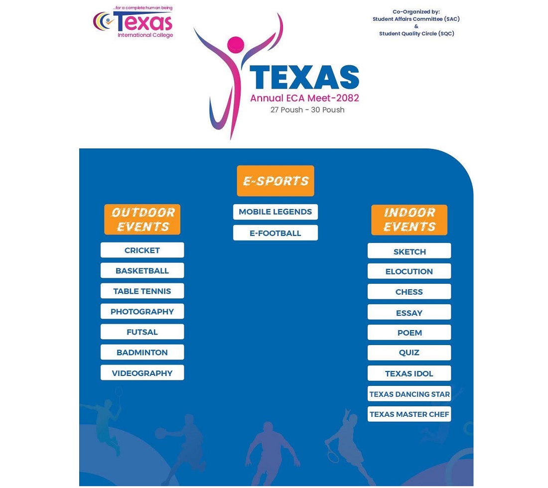 टेक्सस इन्टरनेसनल कलेजको ‘आइडल’ र‘डान्सिङ स्टार’ प्रतियोगितासँगै ईसीए सम्पन्न