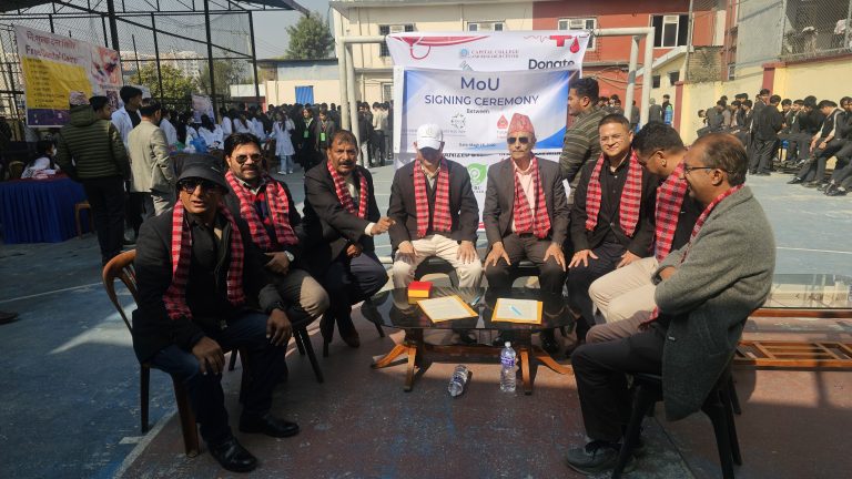 हिसान र त्रिभुवन विश्वविद्यालय लायन्स रक्तसञ्चार केन्द्रबीच साझेदारी