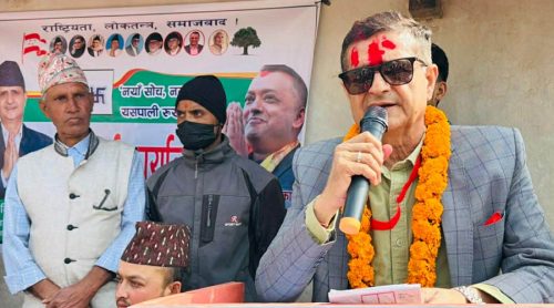 तलब भत्ता विपन्नका छोराछोरीलाई दिने दाङ-२ का कांग्रेस उम्मेदवार घिमिरेको घोषणा
