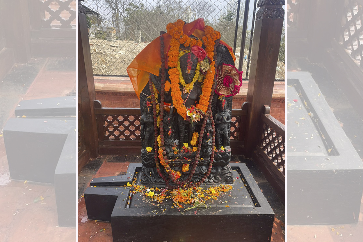 भूकम्पपछि भेटिएको नवौँ शताब्दीको मूर्ति स्थापना