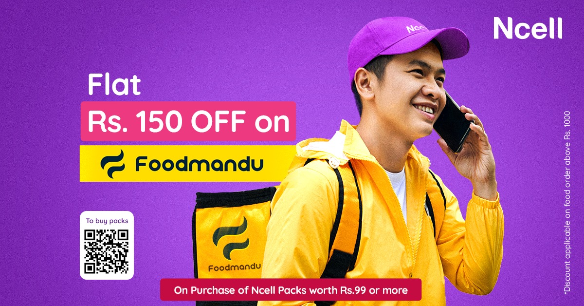 एनसेल-फुडमान्डुले ल्यायो खानाका परिकारमा १५० को छुट अफर