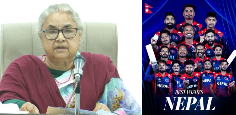 नेपाली टोलीलाई शुभकामना दिँदै प्रधानमन्त्रीले भनिन्- वानखेडेमा हाम्रो राष्ट्रिय धुन गुञ्जिनेछ