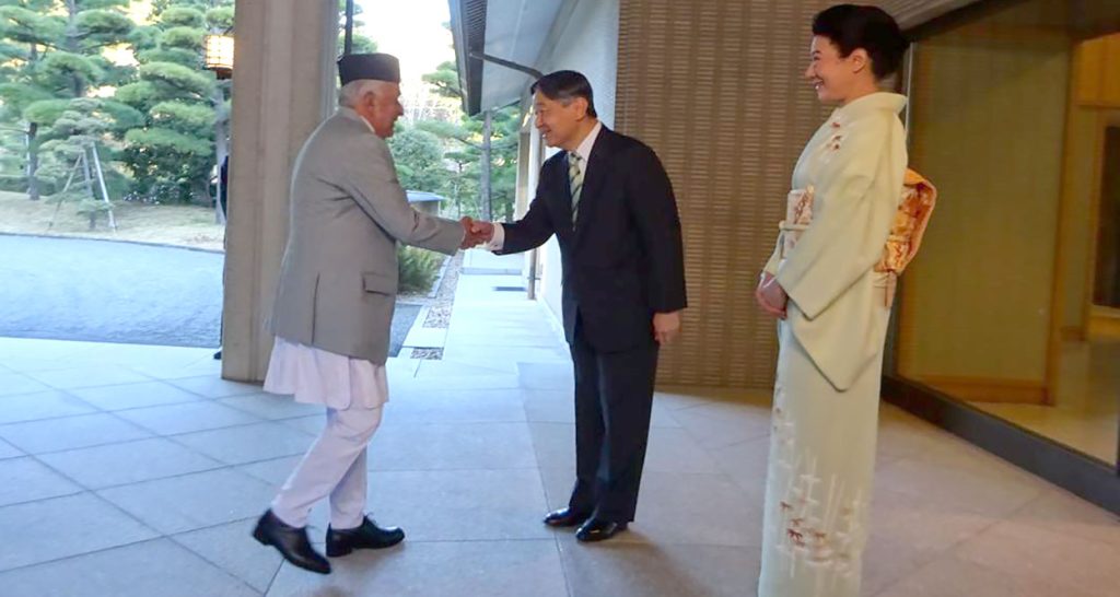 राष्ट्रपति पौडेल र जापानका सम्राटबीच शिष्टाचार भेट