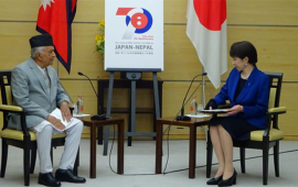 जापानका प्रधानमन्त्रीसँग राष्ट्रपति पौडेलको शिष्टाचार भेट  