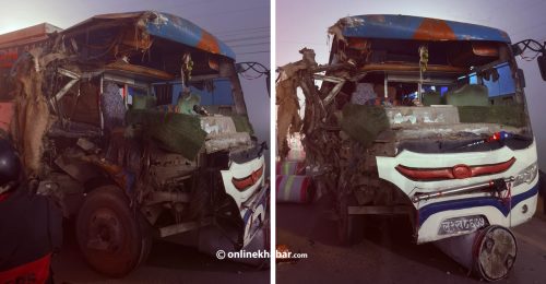 रुपन्देहीको शान्ति नमूना माविका विद्यार्थी सवार बस दुर्घटना, केहीको अवस्था गम्भीर