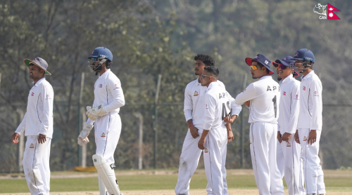 इर्शादको पाँच विकेट तथा रोहित र आसिफको अर्धशतकमा एपीएफको जित