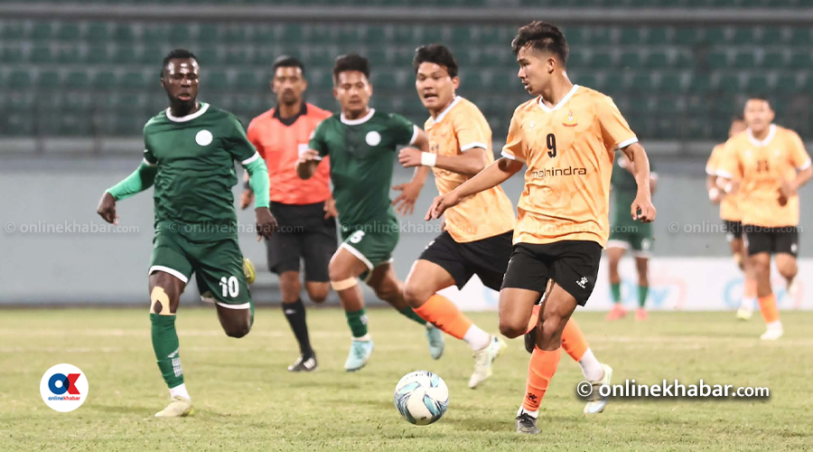 राष्ट्रिय लिग फुटबल : मनाङलाई हराउँदै एपीएफ शीर्षस्थानमा