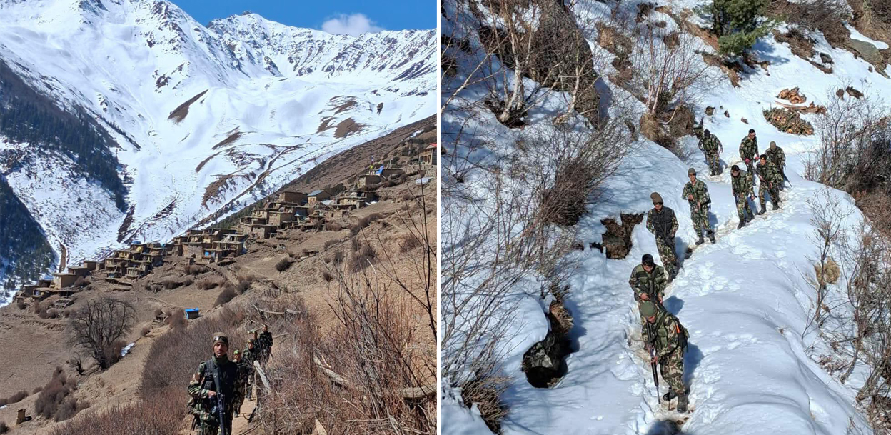 हुम्लामा चुनावी सुरक्षाका लागि नेपाली सेनाको गस्ती (तस्वीरहरू)