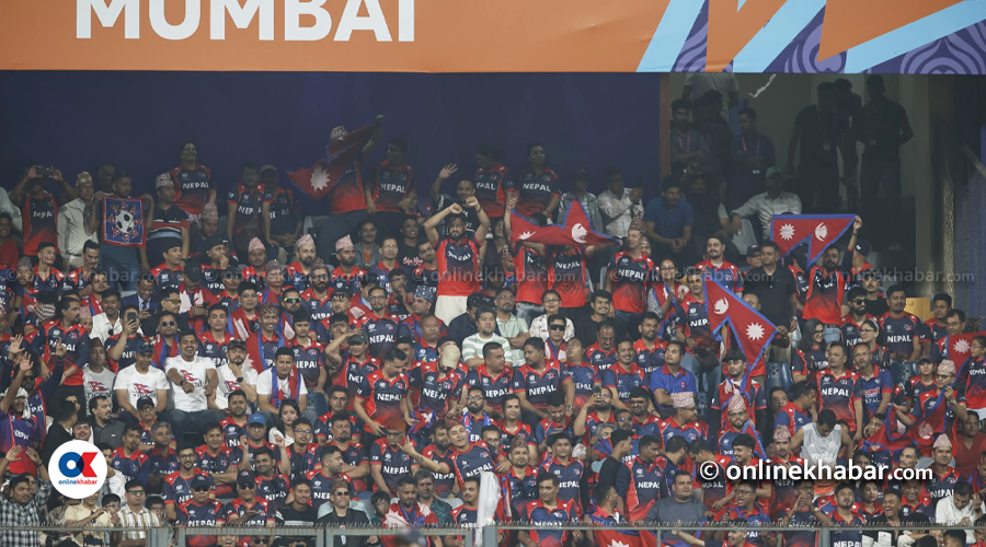 नेपाल र स्कटल्यान्ड खेलिरहँदा वानखेडेमा दर्शकको क्रेज (तस्वीरहरू)