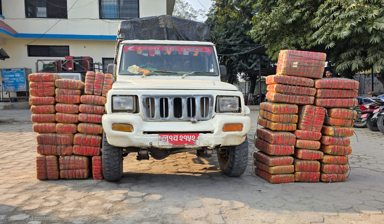 मकवानपुरमा जिपबाट ४३८ केजी गाँजा बरामद, २ जना पक्राउ