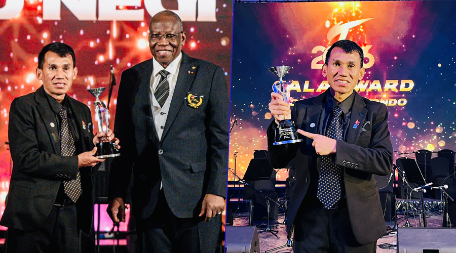 कविराज नेगीलाई विश्व तेक्वान्दो महासंघबाट उत्कृष्ट पारा तेक्वान्दो प्रशिक्षकको अवार्ड