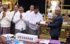 म्यानमारलाई नेपालले दियो साढे तीन लाख डलर