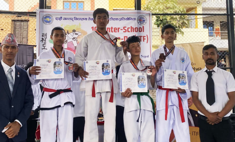 दशौं अन्तर विद्यालय तेक्वान्दो प्रतियोगितामा चक्रज्योति च्याम्पियन