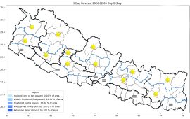आजको मौसम : पश्चिमी वायुको आंशिक प्रभाव