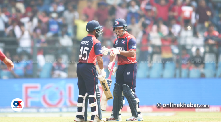 टी-२० विश्वकप : दीपेन्द्रको अर्धशतकमा नेपालले वेष्ट इन्डिज विरुद्ध बनायो १३३ रन