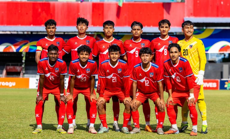 साफ यू-२० च्याम्पियनसिपमा नेपालले श्रीलंकासँग खेल्दै