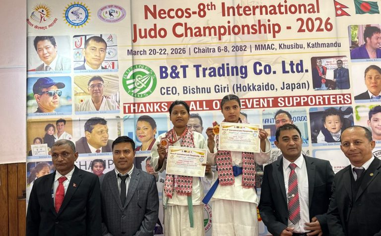 नेकोस आठौं अन्तर्राष्ट्रिय जुडो प्रतियोगितामा प्रिन्स र आदित्यलाई स्वर्ण