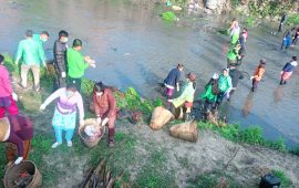 बागमती सफाइ महाअभियान ६७१ औँ शृङ्खला : तीन मेट्रिक टन फोहर व्यवस्थापन