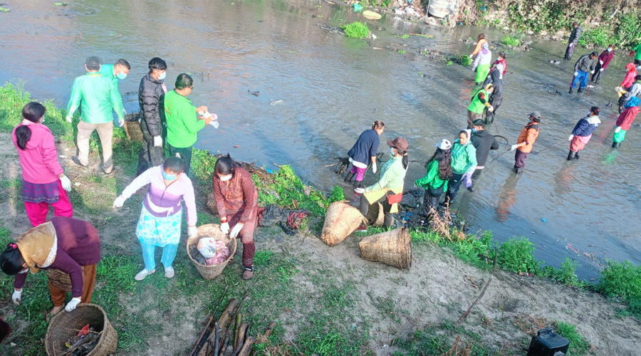 बागमती सफाइ महाअभियान ६७१ औँ शृङ्खला : तीन मेट्रिक टन फोहर व्यवस्थापन
