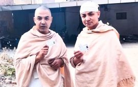 काठमाडौं-२ मा २ जना किरियापुत्रीले गरे मतदान