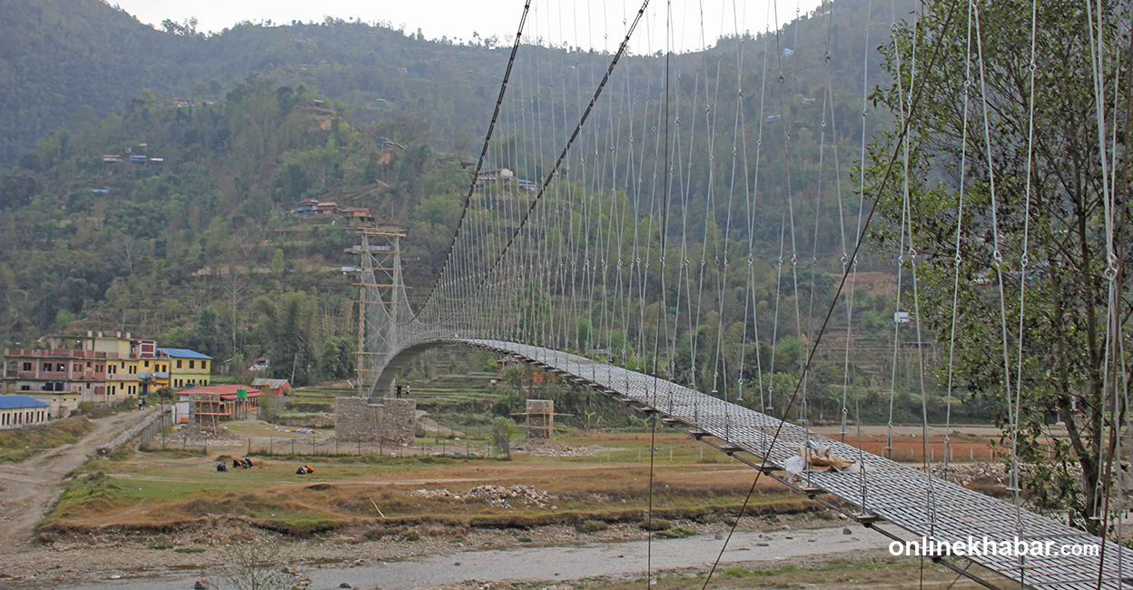 गुल्मीको छल्दी टारी–पालुखा जोड्ने झोलुङ्गे पुल ५ महिना अगावै तयार