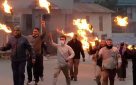 ओली पक्राउको विरोधमा गुल्मीमा मसाल जुलुस