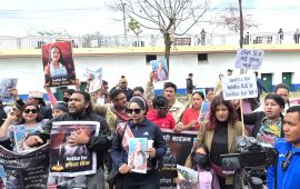 महिला आयोग परिसरमा नारा- छोरीचेलीको रक्षा गर