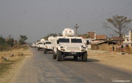 रौतहटमा बख्तरबन्द गाडीसहित नेपाली सेनाको गस्ती