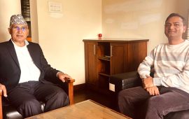 एमाले उपाध्यक्ष पौडेलसँग विश्वदीपको भेट, कम्युनिस्ट ध्रुवीकरणबारे छलफल