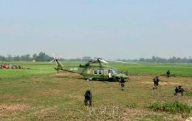 निर्वाचन सुरक्षा : रौतहटमा नेपाली सेनाको हवाई गस्ती