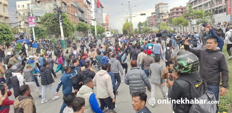 एमाले प्रदर्शनले माइतीघर क्षेत्र तनावग्रस्त