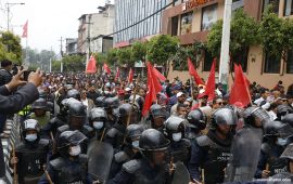 एमालेले आज पनि थाल्यो काठमाडौंमा प्रदर्शन