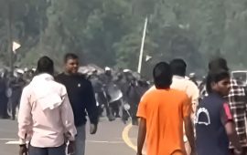 बर्दियामा अवरुद्ध सडक खुलाउने क्रममा झडप, ९ राउन्ड हवाई फायर