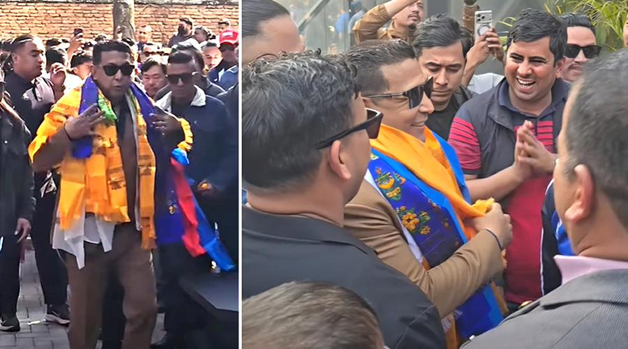 जेलबाट छुटेका दीपक मनाङेको ठमेलमा भव्य स्वागत