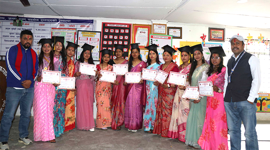 गुल्मीको चन्द्रकोट गाउँपालिकाले दियो १८ जनालाई आधारभूत मन्टेश्वरी तालिम