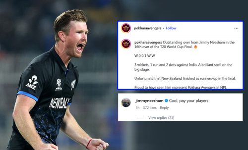 पोखरा एभेन्जर्सको पोस्टमा नीशमको कमेन्ट : खेलाडीलाई पैसा देऊ