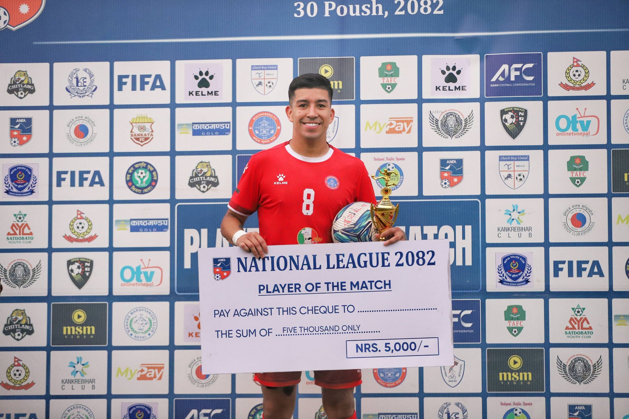 राष्ट्रिय लिग : जोनाथान कान्टिलानाको ह्याट्रिकमा मछिन्द्र शीर्ष स्थानमा