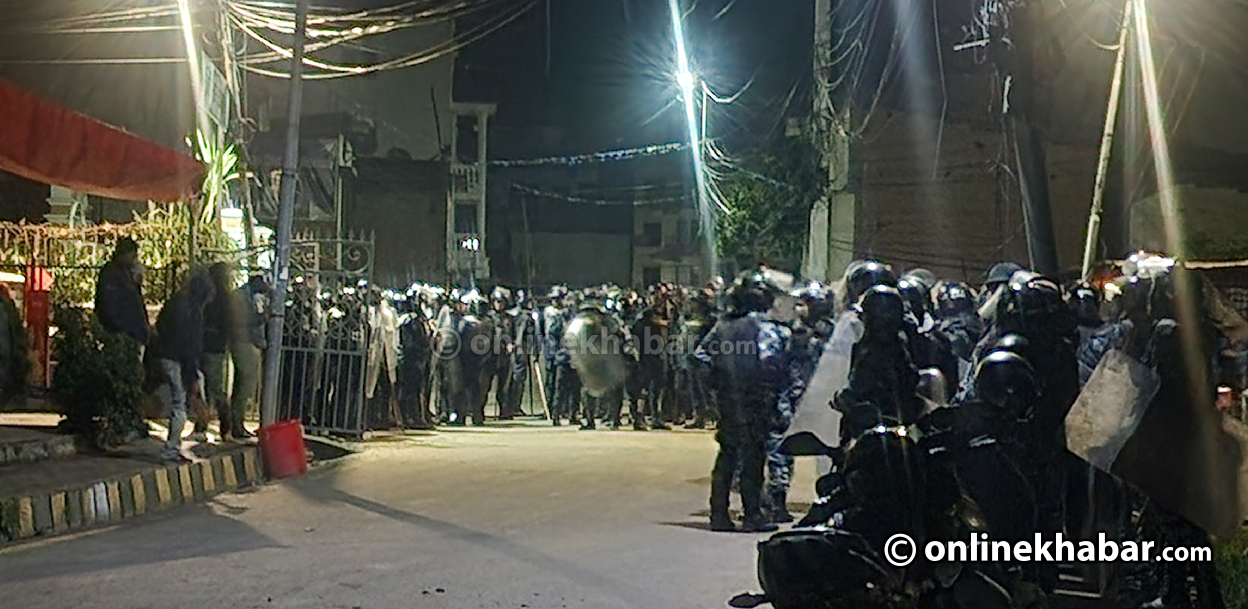 ओली निवास गुण्डुमा बाक्लो संख्यामा प्रहरी